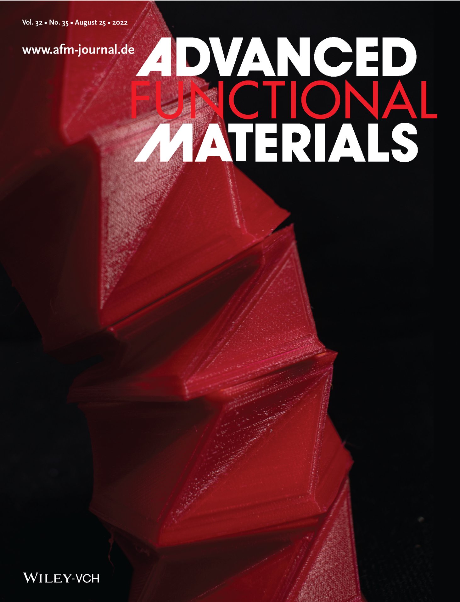 Advanced Functional Materials 35/2022 cover — inflatable origami