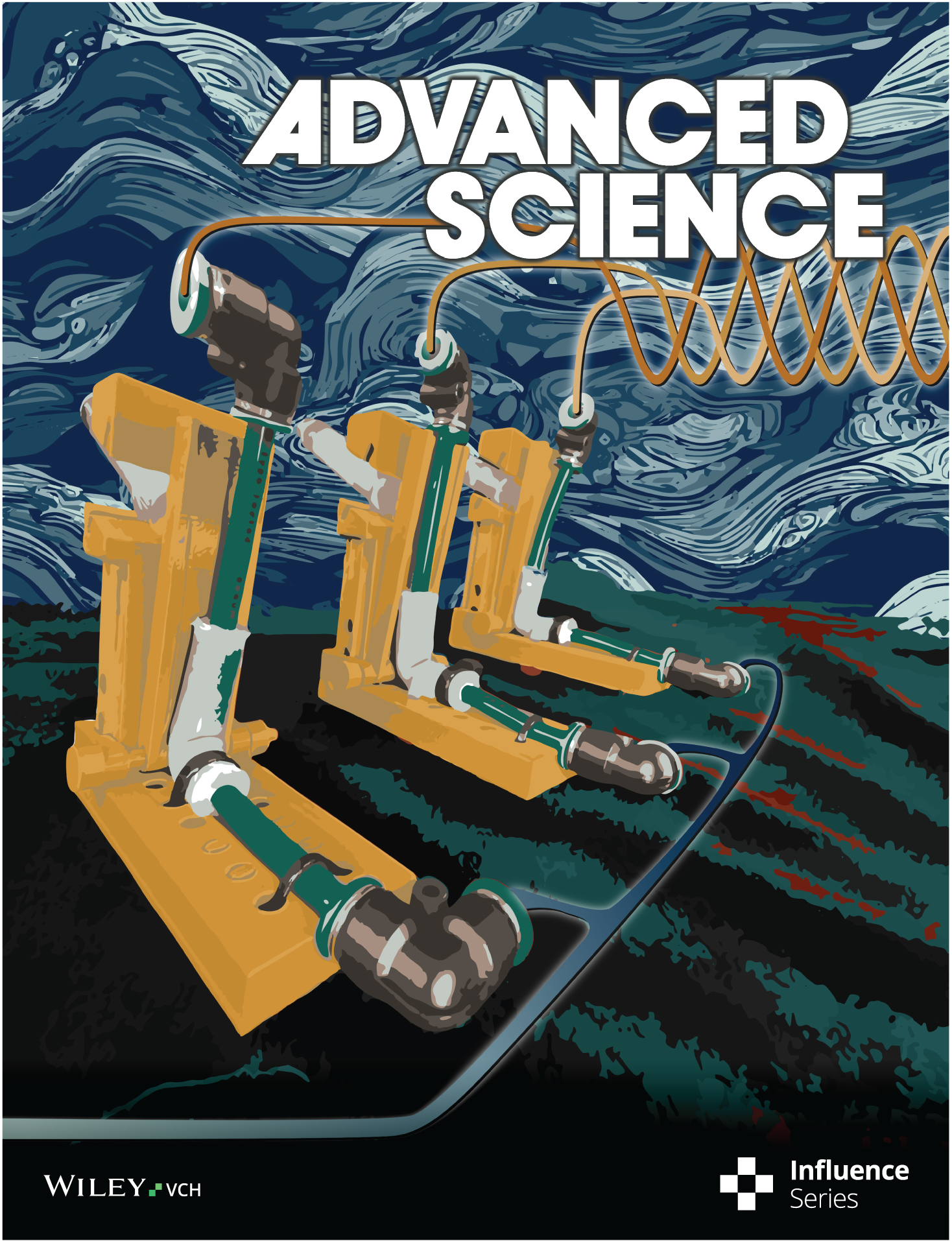 Advanced Science 43/2024 cover — frequency-controlled fluidic oscillators